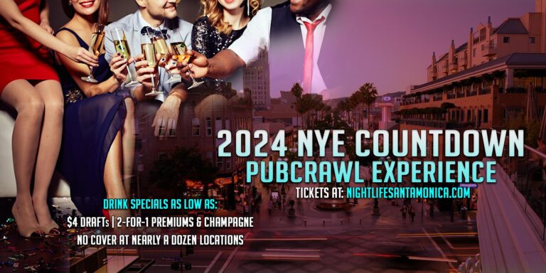 Santa Monica New Years Eve Pub Crawl Party 2024